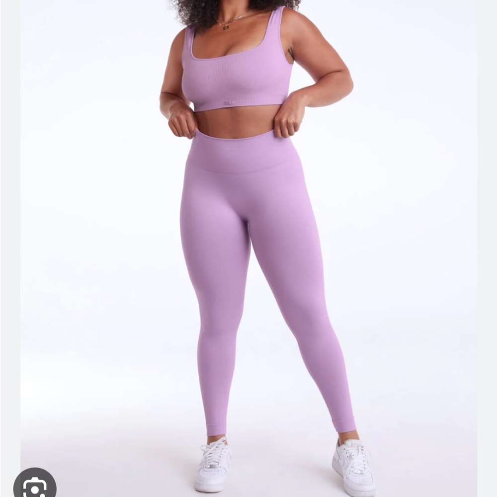 SETACTIVE box cut bra and leggings set in glitz